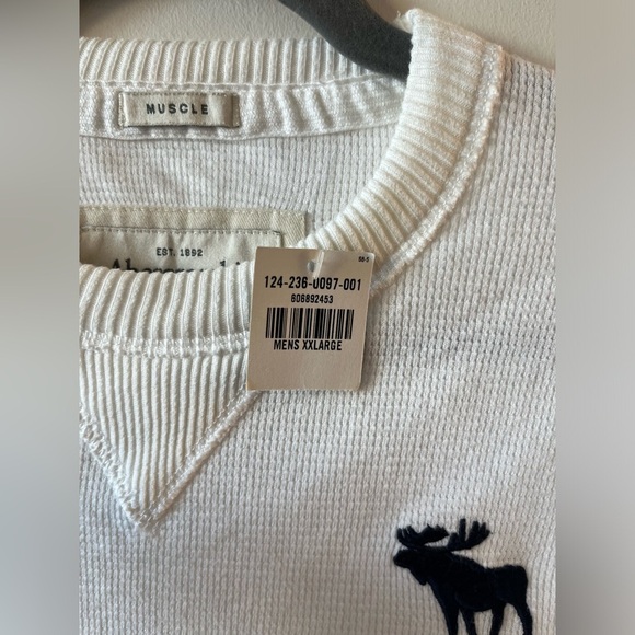 NWT Abercrombie & Fitch Men's Waffle-knit Sweater with Moose Logo 2XL - Picture 6 of 12